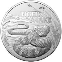 Australien 1 AUD Gefhrliche Tiere Tiger Snake (Tigerotter) 2024 1 Oz Silber BU