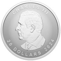 Kanada 20 CAD Maple Leaf 2024 1 Oz Silber Ultra High Relief  Rckseite