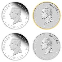 Australien 4x1 AUD 125 Jahre Perth Mint 4 Coin Typeset 2024 4x1 Oz Silber Rckseite