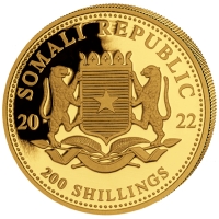 Somalia - 200 Shillings Elefant 2022 - 1/4 Oz Gold