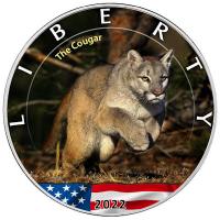 USA 1 USD Silver Eagle American Wildlife (2.) Puma 1 Oz Silber Color