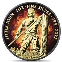 Grobritannien 2 GBP Myth & Legends (3.) Burning Little John 2022 1 Oz Silber Ruthenium