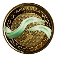 Anguilla 10 Dollar EC8_5 Aal (Eel) PP 2022 1 Oz Gold Color
