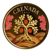 Grenada 10 Dollar EC8_5 Muskatnussbaum (Nutmeg Tree) PP 2022 1 Oz Gold Color