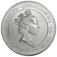 St. Helena 10 Pfund The Queens Virtues Truth 2022 5 Oz Silber Rckseite