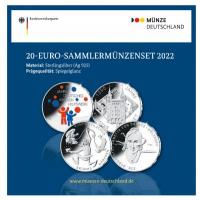 Deutschland 4*20 EUR Komplettsatz 2022 Silber Spiegelglanz