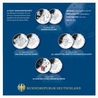 Deutschland 4*20 EUR Komplettsatz 2022 Silber Spiegelglanz Rckseite