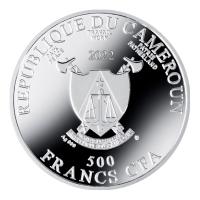 Kamerun 500 Francs Gustav Klimt: Knight / Ritter 2022 Silber PP Rckseite