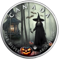 Kanada 5 CAD Maple Halloween Witch Forest 1 Oz Silber Color