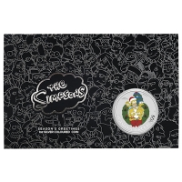 Tuvalu 1 TVD Simpsons: Weihnachtsgre / Seasons Greetings BLISTER 2022 1 Oz Silber COLOR BLISTER