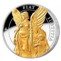 St. Helena 1 Pfund The Queens Virtues: Justice Gilded 2022 1 Oz Silber GILDED