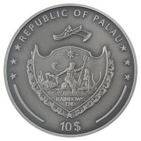 Palau - 10 USD A Trip to the Moon 2022 - 2 Oz Silber Ultra High Relief Antik Finish 