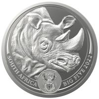 Sdafrika - 5 Rand Big Five II Rhino 2022 - 1 Oz Silber