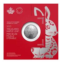 Kanada 5 CAD Treasured Maple Leaf  Year of the Rabbit 2023 1 Oz Silber
