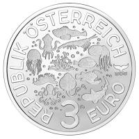 Österreich - 3 Euro Meereswelten (2.) Schwellhai 2023 - Münze