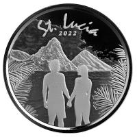 St. Lucia 2 Dollar EC8_5 Paar (Couple) 2022 1 Oz Silber