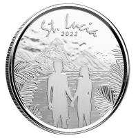 St. Lucia 2 Dollar EC8_5 Paar (Couple) 2022 1 Oz Silber Rckseite
