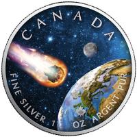 Kanada 5 CAD Maple Leaf Universum (1.) Meteorit 1 Oz Silber Color