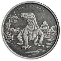 Tokelau 2 NZD Komodo Dragon / Waran 2022 1 Oz Silber AntikFinish