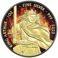 Grobritannien 2 GBP Myth & Legends (4.) Burning King Arthur 2023 1 Oz Silber Ruthenium