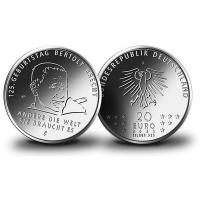 Deutschland 20 EURO 125. Geburtstag Bertolt Brecht 2023 Silber Spiegelglanz