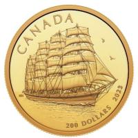 Kanada 200 CAD Tall Ships/Groe Schiffe: Full Rigged Ship 2023 1/2 Oz Gold PP