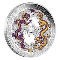Tuvalu - 5 TVD Dragons of Legend Chinese Dragon - 5 Oz Silber