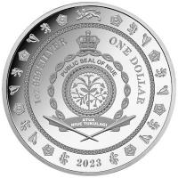 Niue - 1 NZD Krnung Charles III Krone 2023 - 1 Oz Silber PP Gilded