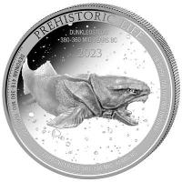 Kongo 20 Francs Prhistorisches Leben (11.) Dunkleosteus 1 Oz Silber