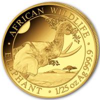 Somalia - 50 Shillings Elefant 2023 - 1/25 Oz Gold