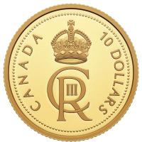 Kanada - 10 CAD His Majesty King Charles III Royal Cypher 2023 - 1/20 Oz Gold PP