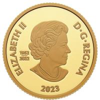 Kanada 10 CAD His Majesty King Charles III Royal Cypher 2023 1/20 Oz Gold PP Rckseite