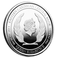 Antigua und Barbuda 2 Dollar EC8_5 Coat of Arms PP 2022 1 Oz Silber Color Rckseite