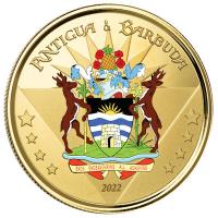 Antigua und Barbuda 10 Dollar EC8_5 Coat of Arms Color 2022 1 Oz Gold Color nur 100 Stck!!!