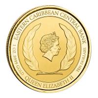 Antigua und Barbuda 10 Dollar EC8_5 Coat of Arms Color 2022 1 Oz Gold Color nur 100 Stck!!! Rckseite