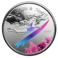 St. Kitts 2 Dollar EC8_5 Underwater Surfer PP 2022 1 Oz Silber Color