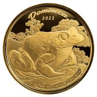 Dominica 10 Dollar EC8_5 Mountain Chicken / Berghuhn (Froschlurch) 2022 1 Oz Gold