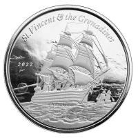 St. Vincent und Grenadinen 2 Dollar EC8_5 War Ship / Kriegsschiff 2022 1 Oz Silber