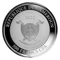 Kamerun 500 Francs Mandrill 2022 1 Oz Silber Rckseite