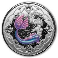 Samoa 2 Tala Pacific Mermaid (Meerjungfrau) 2022 1 Oz Silber Color