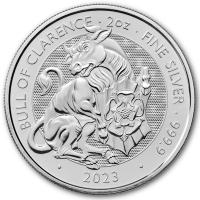 Grobritannien 5 GBP Tudor Beasts (3.) Bull of Clarence 2023 2 Oz Silber