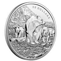 Kanada - 30 CAD Multifacetten Tiere: Grizzly Bears 2023 - 2 Oz Silber PP