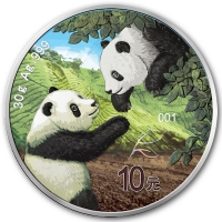 China 10 Yuan Panda Four Elements: Erde (Earth) 2023 30g Silber Color 