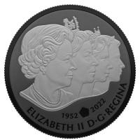Kanada 20 CAD Queen Elizabeth II Royal Cypher 2022 1 Oz Silber Black Proof Rckseite