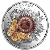 Kanada - 50 CAD Monarchfalter und Blte (The Monarch and the Bloom) 2023 - 5 Oz Silber PP Gilded