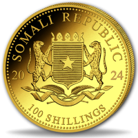 Somalia 100 Shillings Elefant 2024 1/10 Oz Gold Rckseite