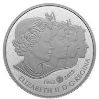Kanada 50 CAD Regierungszeit von Queen Elizabeth II  2022 5 Oz Silber PP  Rckseite