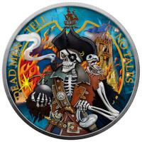 USA Piraten: Tote Mnner reden nicht  (Dead Men Tell No Tales) 1 Oz Silber Color (nur 100 Stck !!!)