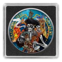 USA - Piraten: Tote Mnner reden nicht  (Dead Men Tell No Tales) - 1 Oz Silber Color (nur 100 Stck !!!)