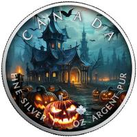 Kanada 5 CAD Maple Halloween (3.) Spukhaus 2023 1 Oz Silber Color